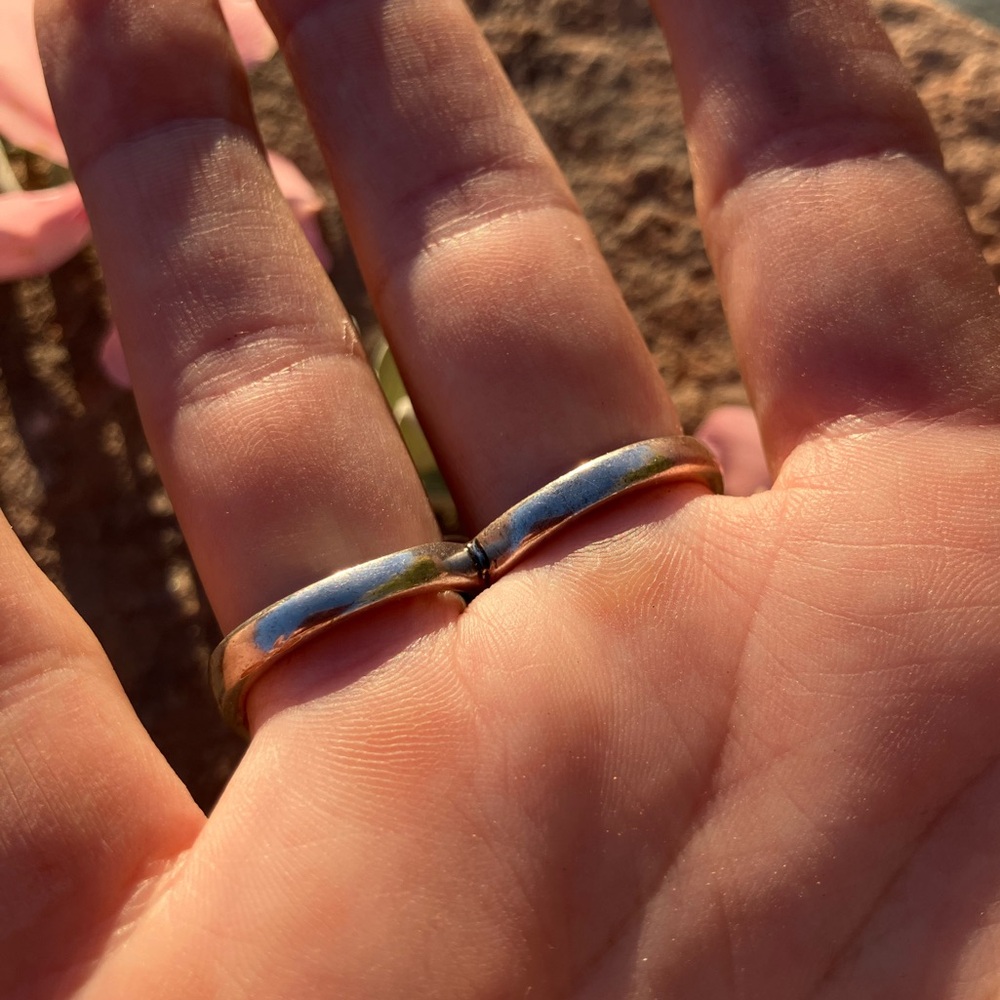 Red Coral Adjustable Double Ring - image 6